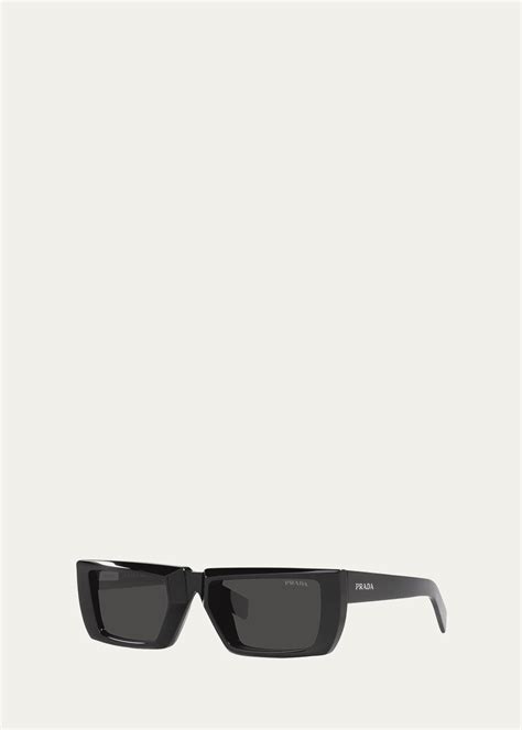 rectangle glasses prada|Prada rectangle acetate sunglasses.